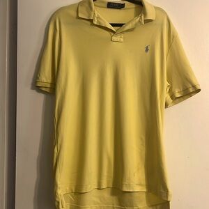 Polo Ralph Lauren M yellow shirt with navy blue horse